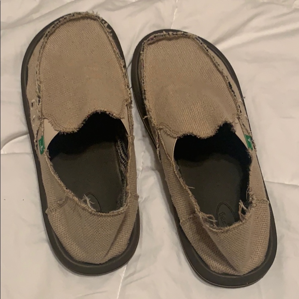 Tan slip-on shoes